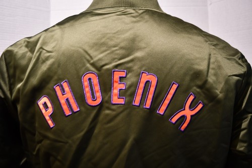 Chaqueta de bombardero Mitchell & Ness negra NBA HWC Phoenix Suns baloncesto para hombre talla L - Imagen 8 de 12