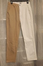 Princess Polly 2 Tone Pants Cream And Tan Size 4