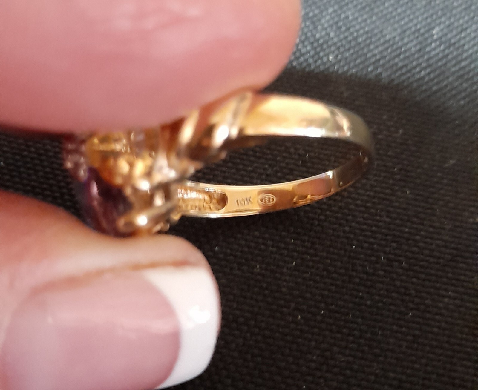 10k Solid Gold Multicolor Gemstone Ring. Size 7.A… - image 6