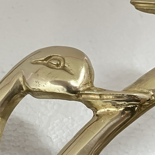 1 - Vintage Brass Swans / Wall Hanging / MCM / 15.5" / Midcentury / Art / Flaws - Picture 21 of 24