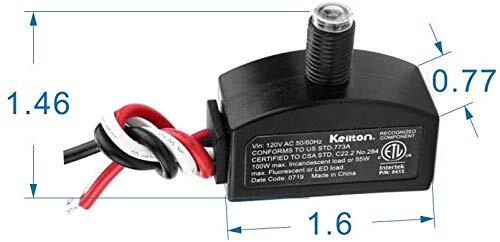 Keilton 120V AC Dusk to Dawn Photocell Light Sensor Outdoor Hard-Wired Post - Picture 4 of 4