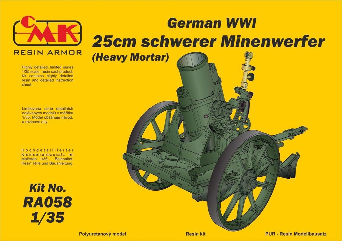 Cmk 129-Ra058 - 1:35 German Wwi 25Cm Heavy Mortar-All Resi