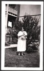 Vintage 1925 Photograph American Eskimo Dog With Lady Fashion Of Era Old Photo