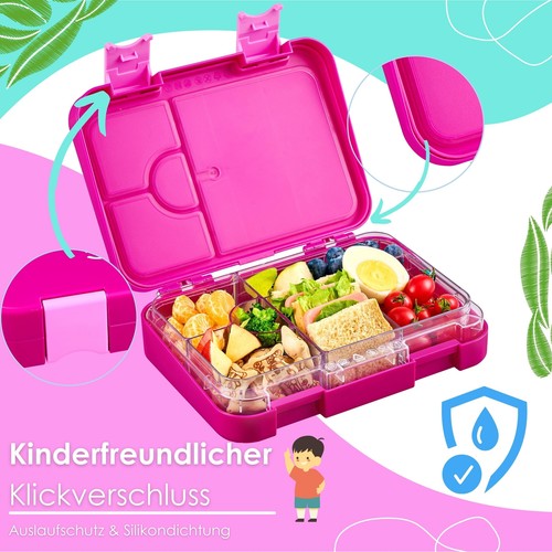 Kinder Brotdose mit 6 Fächern u. Klick-Verschluss Vesperdose Snackbox Lunchbox - Bild 2 von 7