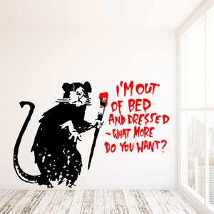 Banksy Rat parachutiste Graffiti salon couloir Vinyle Autocollant Mural Decal Banksy Rat parachutiste Graffiti salon couloir Vinyle Autocollant Mural Decal