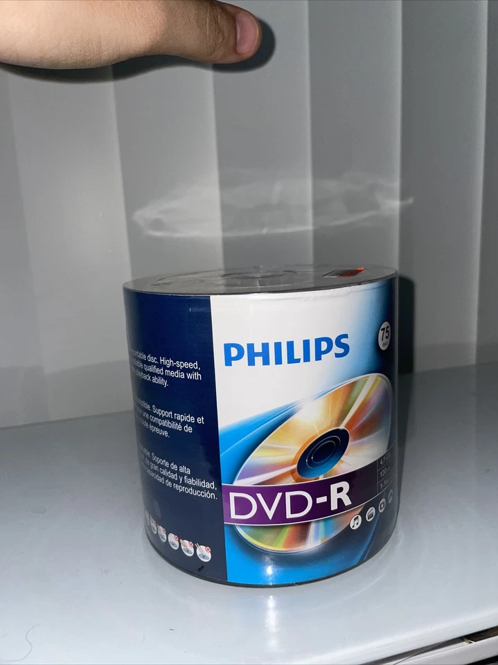 New Philips Blank DVD+R 75 Disc Spindle 4.7GB Data 120min Video 1-16X Speed - Image 2 of 4
