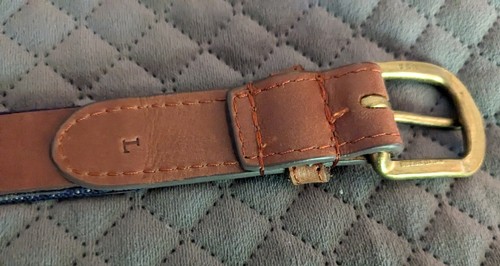 Smathers & Branson Hand Stitched Needlepoint California Flag CalClub Belt Size L - Picture 12 of 13