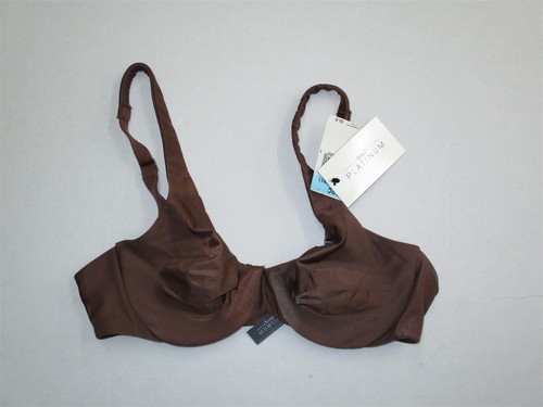 931X06 Bali 3911 Platinum Nylon Trimmed Tailored Shaping Underwire Bra 32C Brown