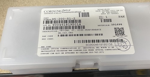Corning Unicam ST Single Mode SM Fiber Optic Connector 95-200-51-Z Box of 25 New