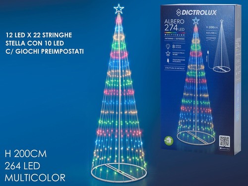 Albero Natale Luminoso LED da 200 cm e 300 cm Vari colori da interno ed esterno - Foto 4 di 7