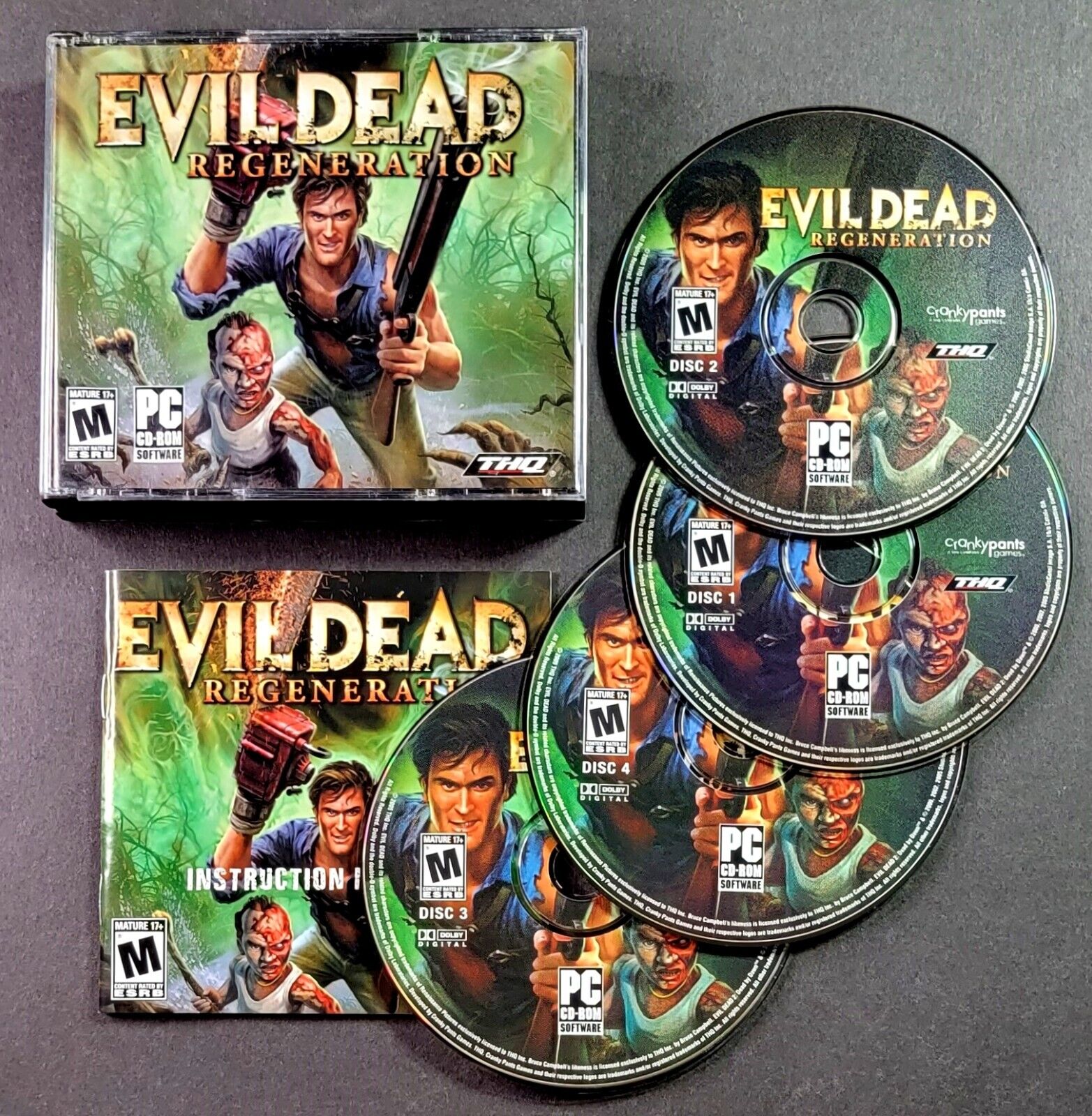 Evil Dead: Regeneration PC Computer Version THQ 4 Discs Near Mint  4005209068741