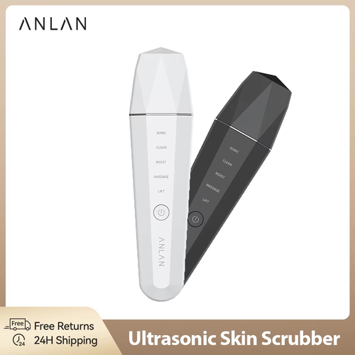 ANLAN Ultrasonic Skin Scrubber Heat EMS Facial Lifting Deep Cleaner AU PREMIUM