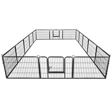 24" Dog Playpen Crate Fence Pet Play Pen Exercise Puppy Kennel Cage 16 Panel