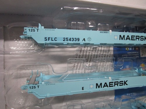Athearn HO SFLC Santa Fe Ex Maersk Maxi I Well Car Container Stack Car Set NOS - Picture 2 of 6