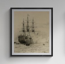 HMS VICTORY, firing a salute celebrating the accession of George V fineart print