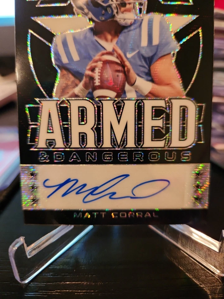 2022 Leaf Metal Draft Matt Corral Armed & Dangerous BLACK WAVE AUTO RC 4/10 - Image 2 of 4