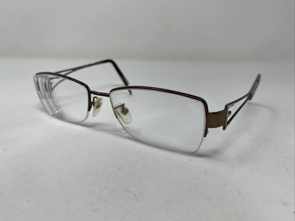 Marco de gafas Fendi Italy F612R 210 56-18-135 de metal marrón medio borde -578 Foto 2 de 4