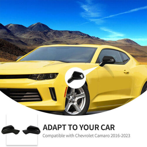 Tapas de cubierta de espejo retrovisor negro brillante para Chevy Camaro SS RS ZL1 LT 2016~2023 - Imagen 2 de 12