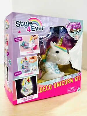 Style 4 Ever Deco Unicorn Kit Tie-Dye, Glow in the dark!!