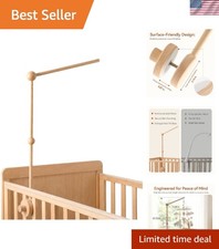 Natural Beechwood Crib Mobile Holder - 31 Inch Arm for Stylish Nursery Decor
