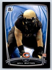 2014 Bowman 84 Will Sutton Rookies Black   Chicago Bears Football Card