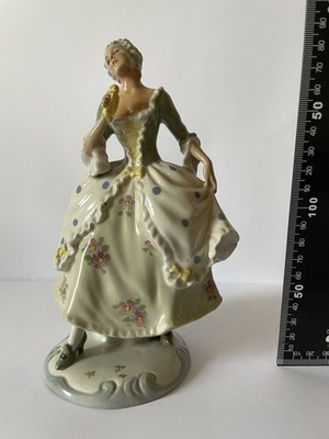 Vintage Rare Antique Early 1900 s Porcelain Royal Dux Glamorous Lady Art Deco 