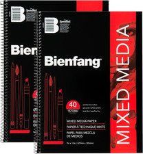 Mixed Media Pad, 9x12 Inches 2-Pack 40-Sheets Artist Paper, Spiral-Bound Sketc