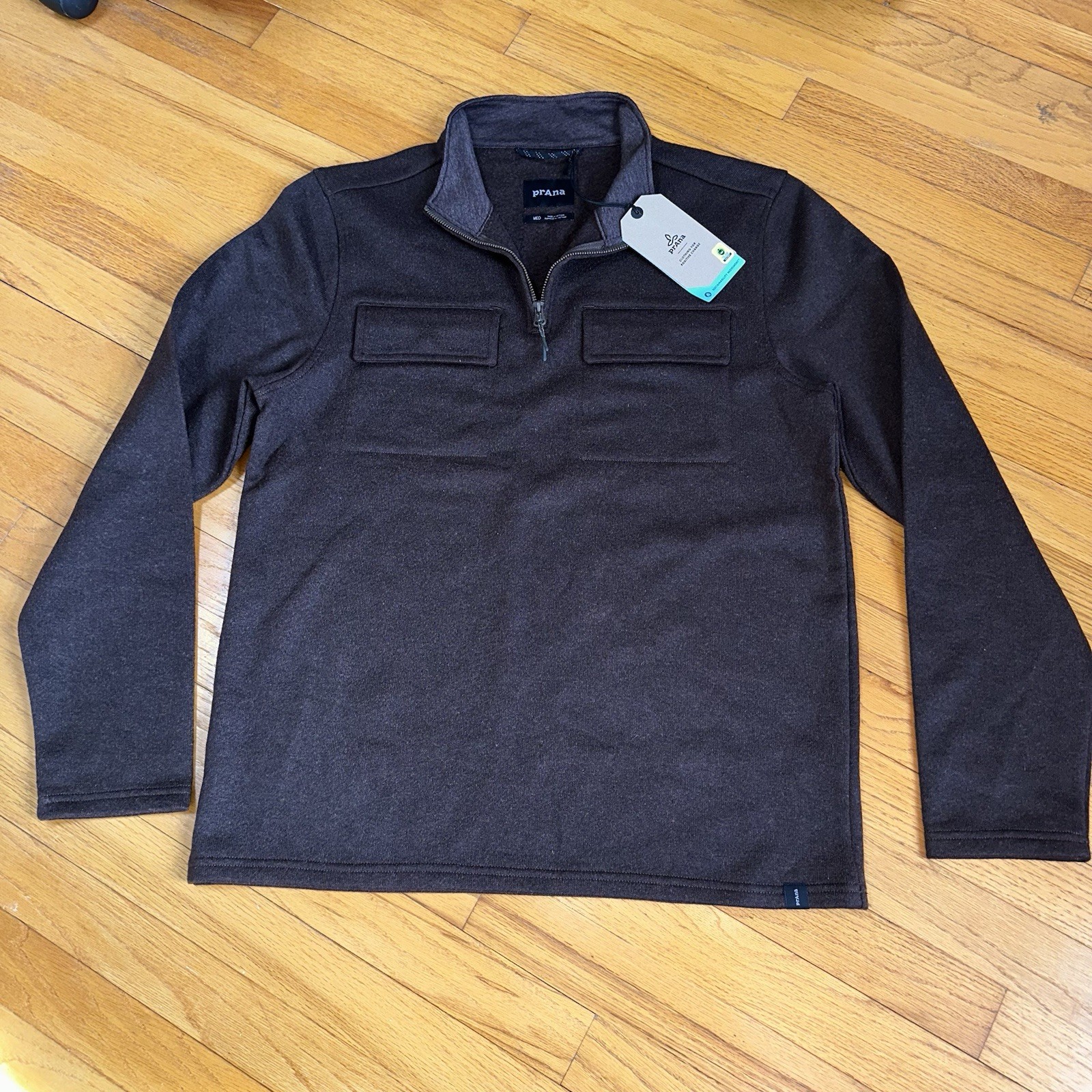 ALTRA NUOVO PRANA Brookland 1 4 zip misto lana maglione giacca M marrone Gorpcore $129 nuovo con etichette