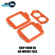 Blackstone Silicone Circle Egg and Square Omelet Ring Set in Orange, 3-Piece