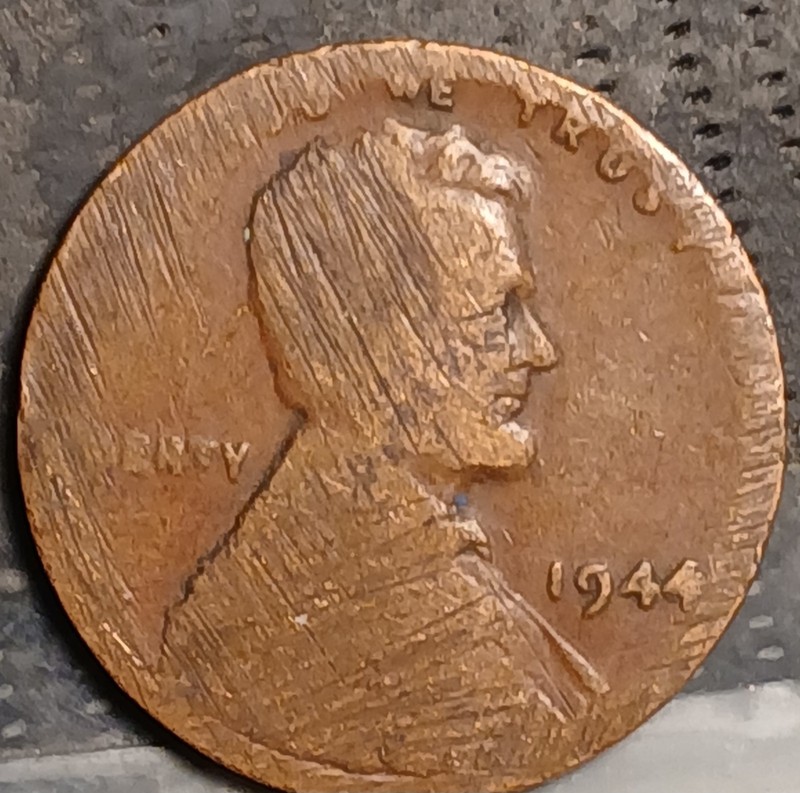1944 Wheat Penny Environmental Damage Coin Free Shipping
