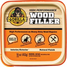 Gorilla All Purpose Wood Filler, Natural Finish, 16 Ounce Tub 1 Pack,