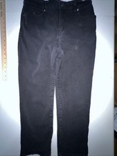 Gloria Vanderbilt Amanda Jeans Women 12 P Short Straight Leg Black Denim Stretch