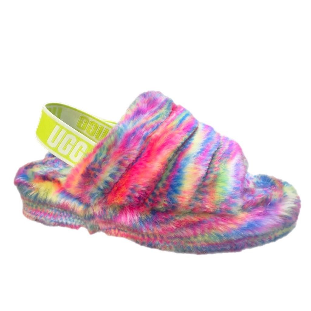 UGG Fluff Yeah Neon Pixelate Platform Sandal Wome… - image 1