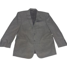 Jos A Bank Traveler Collection Blazer Gray Houndstooth 100 Wool Tailored 46R