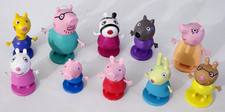 10-Small Peppa Pig Figurines Cake Toppers with Round Bases