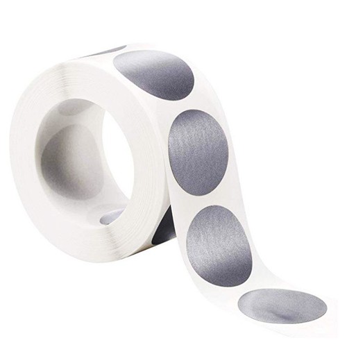 Party Activity Scratch Off Sticker Round Labels Sliver Labels 300 Pieces/roll - Picture 2 of 8