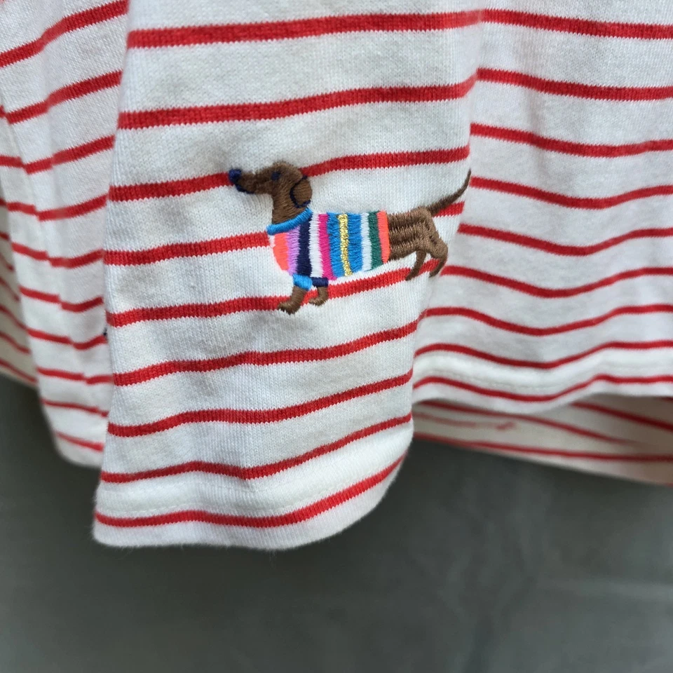 Camisa Top Blusa Joules Harbour Luxe Dachshund Bordada Navidad Talla 8 Foto 4 de 4
