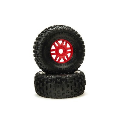 ARRMA DBOOTS 'Fortress' Tire Set Glued Red 2pcs ARA550065 RC Tire
