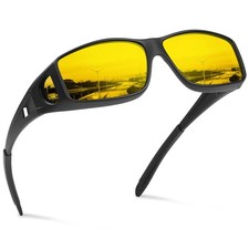 Night Vision Glasses for Driving - Wrap Around Fit Over Glasses for Men Women...