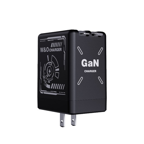 W&O Chargeur 2 en 1 GaN 120W, Prise Chargeur Mural Rétractable avec Éclaircissement Noir - Photo 16 sur 18