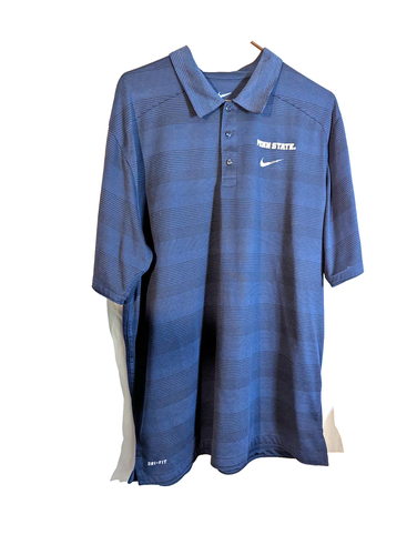 Nike Dri-Fit Herren Penn State blau gestreift Polo XL gebraucht - Bild 2 von 5