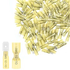 100PCS Heat Shrink Spade Connectors,12-10AWG Female Male Fully Insulated Term...