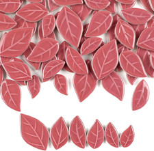 200G/7Oz Colorful Leaves Ceramic Mosaic Tiles, DIY Creative Leaf Mosaic Tiles, D