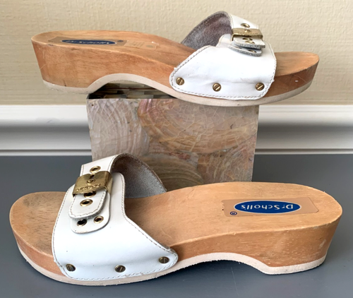 Dr Scholl's Sandalo Originale Donna Taglia 5M Zoccolo Pelle Bianco - Foto 2 di 9