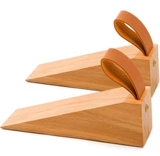 Wood Door Stopper, Solid Wood Non-Slip Door Wedges, Sturdy and Durable Door S...