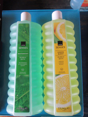 2er Set Avon Bubble Bath 1L Minze & Gurke, Zitrone & Basilikum, neu