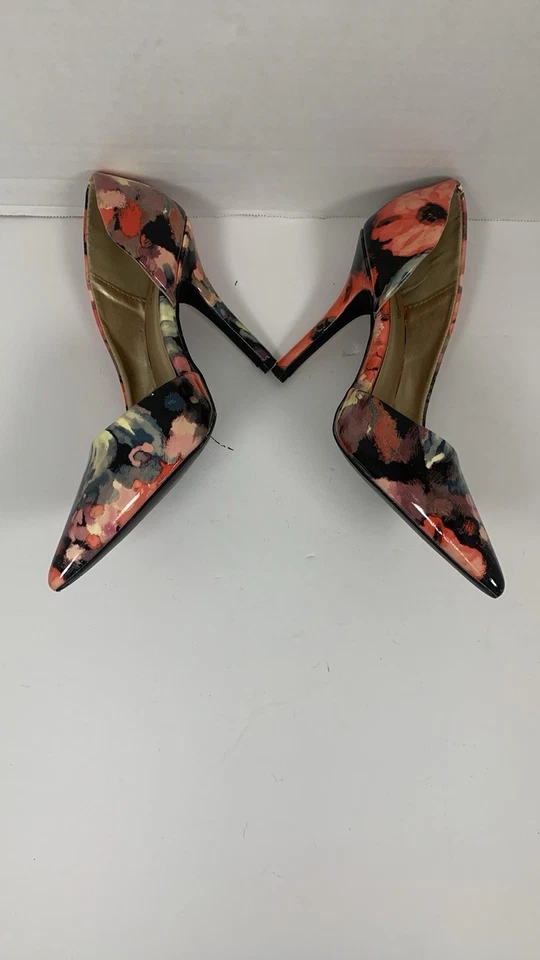 Qupid   Women Patent Pink Orange Pointed Toe Pump Heel Size 8 - Image 2 of 4