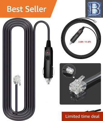 Universal Radar Detector Power Cord 3.5m/11.5ft for Escort & Beltronics Models