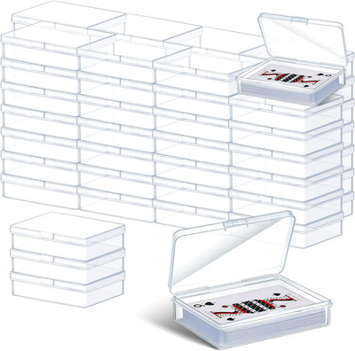 Vicenpal Playing Card Box Clear Plastic Playing Card Deck Case Snap Closed Holde