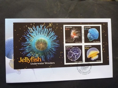 AUSTRALIA 2023 Marine Life- Jellyfish 4 Stamp Mini Sheet First Day Cover